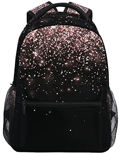 PRyLqKS Sacs à dos à paillettes or rose noir pour filles, adolescentes, femmes, cartables d'école, sac à dos pour enfants et étudiants, noir pailleté, taille unique