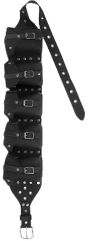 ESTCNK Grommet Belt Mittelalter Gürtel mit Tasche Alchemist Bund für Herren LARP, Schwarz, As detailed description