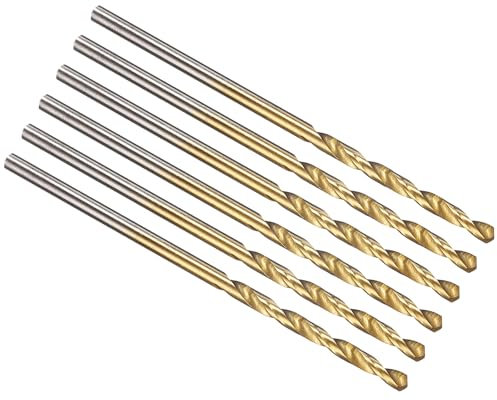 PATIKIL 1.5mm Drill Bit, Jobber Straight Shank M2 High-Speed Steel 135° Titanium Nitride TiN Coated for Stainless Steel Hard Metal - 6 Pack