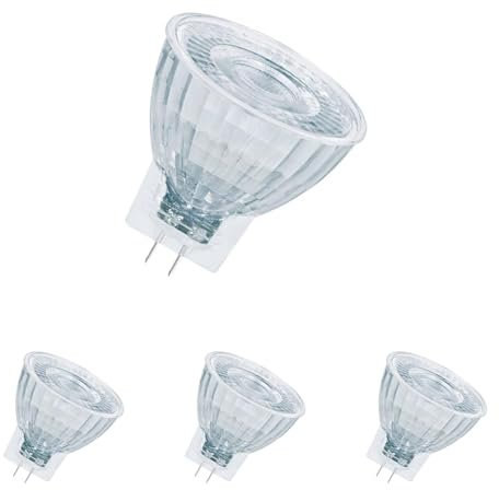 Osram MR11 LED Reflektorlampe mit GU4 Sockel, Warmweiss (2700K), Glas Spot, 4,20W, Ersatz für 35W-Reflektorlampe, LED STAR MR11 12 V, Warmweiß (Packung mit 4)