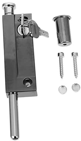 WOONEKY Cerradura De Pestillo De Piso Para Puerta De Madera Cerradura Para Seguridad Casa De Puerta Giratoria
