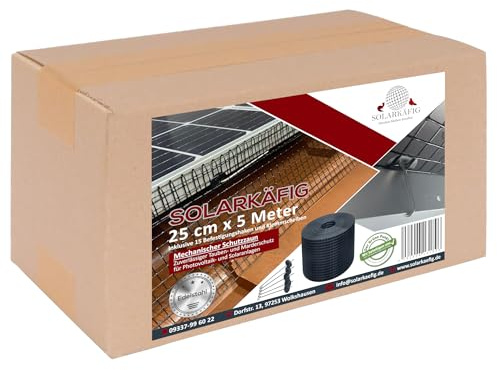 Solarkäfig Taubenabwehr für Solaranlagen 25cm x 5 Meter, Edelstahl (0% MwSt) Taubenschutz Vogelschutz PV-Anlage – Marderschutz Photovoltaik & Solarmodule - Langlebig, UV-beständig, einfache Montage