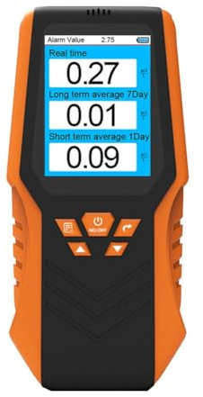 Giuneuow Radon Gas Detector Monitoring Radon Gas Concentration Handheld Analytical Tool Air Historical Average Radon Gas Detector