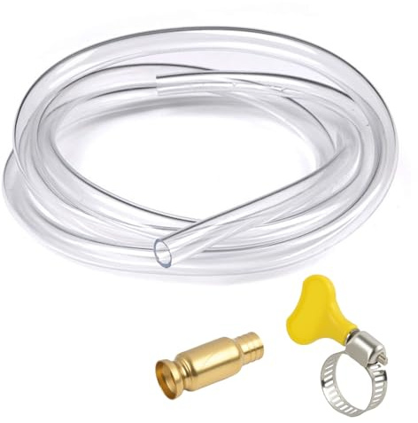 Tubo Autoadescante, Pompa a Sifone per Travaso Liquidi con Tubo Autoadescante Antistatico 1,5m, Pompa Carburante Universale per Benzina, Gasolio, Acqua, Vino, Birra e Olio