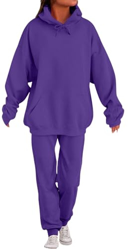 SCBFDI Tuta Donna Eleganti, Completo Palestra Donna, Due Pezzi Autunno Manica Lunga Taglia Grossa Top E Pantaloni Sportivo Stile di Strada Adatto più Morbido