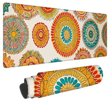 Tapis de Souris de Jeu, 800 x 300 mm XXL Tapis Souris Gaming Grand, Antidérapant Étanche, Extended Long Clavier Mouse Pad, Accessoire Bureau, pour Gamer, Ordinateur, PC (Mancha ro Couleur) X-60