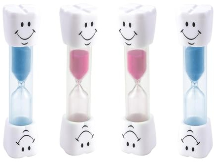 4pcs Sabliers Souriants de 3 Minutes pour Enfants - Minuterie Multifonction pour Le Brossage des Dents, la Cuisine, Le Bureau et Les Jeux, Idéal pour l'Apprentissage du Temps et l'Amusement (4pcs)