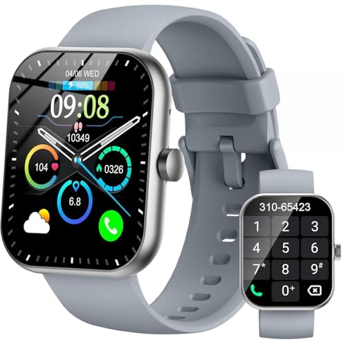 Smartwatch Herren Damen, 2026 HD 1,96 Fitnessuhr Smart Watch mit Telefonfunktion, 115+ Sportmodi Schrittzähler Armbanduhr, Herzfrequenz SpO2 Schlafmonitor, IP68 Wasserdicht Sportuhr für Android iOS