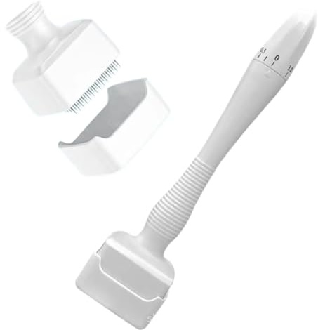 INF 140A Verstellbarer Microneedle Derma Stamp Roller – Weißes ABS Microneedling-Tool für Gesicht und Körper