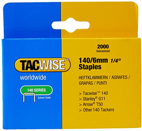 Tacwise 0345 Typ 140/6mm Professionelle Verzinkte Heftklammern, 2000 Stück