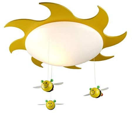 Niermann Standby 631 Deckenleuchte Sum Sum, 56 x 56 x 8 cm, 1x E27 max. 15 Watt. Nur Enegiesparlampen verwenden, Gelb, Weiß