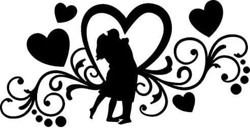 Samunshi® Wandtattoo Liebespaar 60 x 28cm schwarz