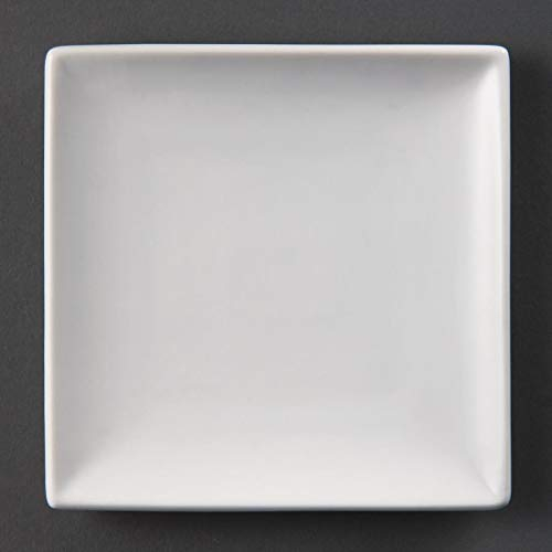 Olympia plato cuadrado de porcelana (U153, blanco (Pack de 12)