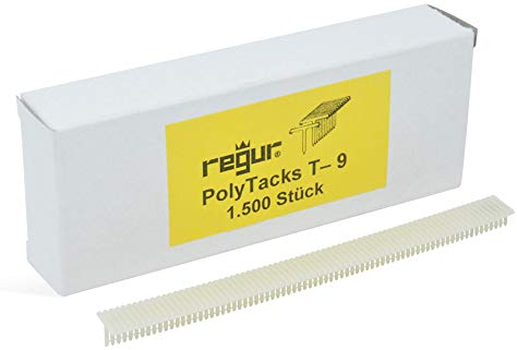 REGUR PolyTacks T-9 Kunststoff T-Stifte in der Länge 9mm - 1.500 Plastikklammern für die Holzetikettierung und Forstwirtschaft