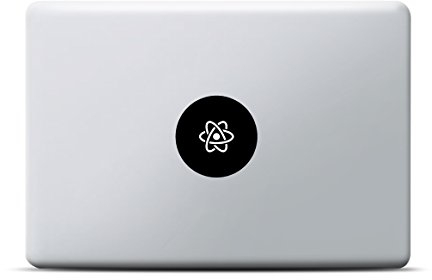 Atom MacBook Sticker, MacBook Pro, MacBook Air, Vinyl Aufkleber schwarz, Laptop decal, Leuchteffekt