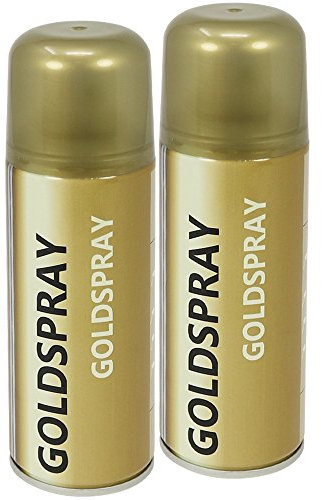 COM-FOUR® 2x 150 ml Peinture décorative Peinture en aérosol de couleur or, couleur or pour pulvérisation, par exemple décoration pour Noël