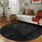 Carpettex Shaggy-Teppich, Hochflor, Wohnzimmer, Florhöhe 3 cm, einfarbig, Anthrazit, 80 x 80 cm, rund