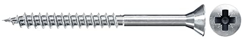 fischer Vis pour panneaux d'aggloméré - 4 x 40 mm - Tête fraisée galvanisée bleue - Filetage partiel cruciforme PZ