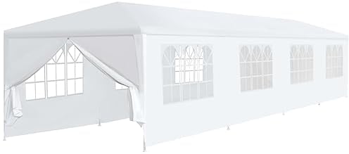 vidaXL Partyzelt 3x6m Weiß Gartenzelt Zelt Festzelt Bierzelt Pavillon Garten