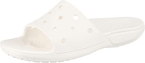 Crocs Claquettes Classic, claquettes unisexes adulte, idéales pour la plage, blanc, taille 41-42 EU