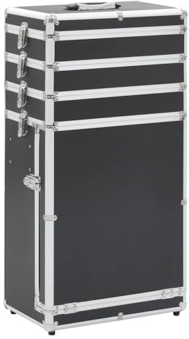 vidaXL Kosmetikkoffer Aluminium Schwarz
