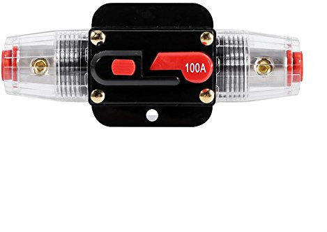 Fusible 50A,Fusible 60A Sono,Porta Fusible,Fusible Voiture 120A,50Amp Disjoncteur,50Amp -100Amp Disjoncteur Réinitialiser Porte-Fusible Voiture Porte-Fusible Bateau Étanche 12-24 V Nouvel Alliage Et P