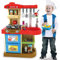 BAKAJI Cuisine Jouet pour Enfants avec cuisinière fonctionnant lumières et Sons Four et Lave-Vaisselle ouvrables évier et 30 Accessoires My Little Chef Jeu Inclus Dimensions 52 x 26 x 72 cm (Bleu