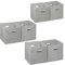 6 x Aufbewahrungsbox, Regalkorb ohne Deckel, Faltkiste mit Griff, Regalbox faltbar, Stoffbox quadratisch, 30 cm, grau