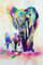 AYSUNJIE Puzzel Für Erwachsenen Puzzle 1000 Teile Kind Puzzles Aus Holz-Bunter Elefant Und Babyelefant-Geschenk Wohnkultur Modern Festival DIY Geschenk Intellektuelles Spiel 75X50Cm