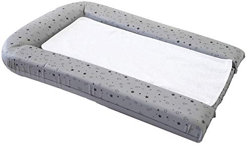DOMIVA Wickelauflage PVC mit 2 abnehmbaren Schwämmen, Grau