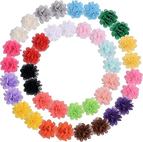 15 pezzi Fermagli per Capelli in Chiffon Multicolore Fermagli per Capelli con Fiore Fermagli per Capelli a Scatto in Metallo Bambine Forcine per Capelli con Fiore per Donna Ragazze Bambine Piccole