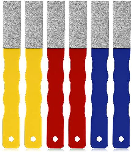 Honoson Diamant-Schleifstein-Set, farbcodierte Diamant-Schleifsteine, Werkzeuge, flache Handfeile, Messer-Set für Jagd, Outdoor, 6 Stück