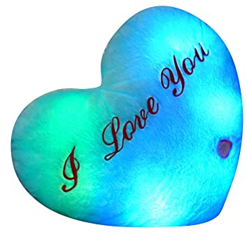 LED Kissen Liebe Herz,Liebe Herz Spielzeug Plüsch Kissen mit Lichtern,Glühend Leuchtend Blinklicht Kinderzimmer Kissen Gefüllte Stofftiere,Plüschtiere Weihnachten Halloween Party Wohnzimmer Dekoration