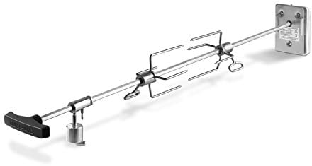 BURNHARD Drehspieß mit Motor, Elektrischer Grillspieß inkl. Fleischgabeln, Rotisserie für Gasgrill Earl 3- und 4-Brenner, Spießlänge: 76 und 92 cm
