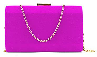MODELISA - Bolso De Fiesta Clutche Mano Con Cadena Hombro Mujer (Lila)