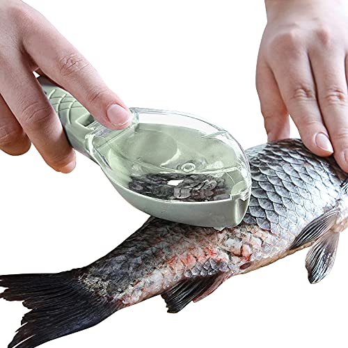 Fish Scaler, Fast Fish Scale Remover, Fish Descaler Tool Skin Brush Scraping Cleaning Peeler Scraper Green