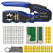 MAYLINE Strumenti Kit di Rete Professionali, Pinza Crimpatrice rj45 Cirmpatura per Cavi Rete, RJ12 RJ11 CAT5 CAT6 Manutenzione del Kit LAN Tester del Cavo Strumenti di Riparazione (Rosso)