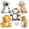 AWOOF Spielzeug für Hunde, 4 Pack Interaktives Plüsch Hundespielzeug, stabiles Hundespielzeug Quietschend mit Baumwollstoff, Kauknochenspielzeug für Welpen, kleine, mittelgroße