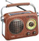 Gelielim Radios portátil AM FM SW, altavoz Bluetooth de radio vintage con sonido cristalino, funciona con batería recargable, radio pequeña retro con panel solar y linterna, regalos para personas