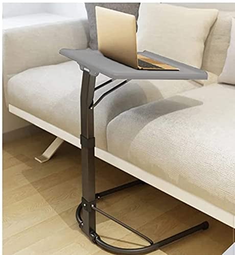 AAMEN Black And Grey Folding Laptops Table With Tilt Angle, Height Adjustable Tables, Lightweight Portable Desk, Freestanding Jigsaw Table Metal Laptopstand -W43 x D43 x H61-73cm