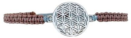 Armband Lebensblume, Blume des Lebens silber, Geschenke für Frauen, Armband Damen, handgemachter Schmuck (Taupe)