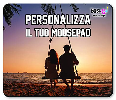 Babloo Tappetino Mouse Pad Personalizzato con Foto, Logo, Grafica o Testo Personalizzabile Mousepad forma Rettangolare Ideale per Ufficio o Gaming
