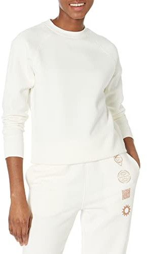 Amazon Essentials Sweat-shirt À col rond et Manches Longues, Coupe Décontractée (Grandes Tailles Disponibles) Femme, Coquille D’œuf, XL Grande taille