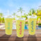 eBuyGB Personalised Cold Cup with Straw, Love Plastic Island Inspired Smoothie Tumbler, Transparent, 750 ml, Venti Iced Coffee Cup