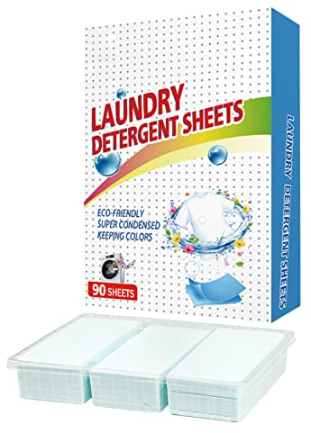 Gcroet Feuilles de Détergent à Laver - Élimination des Taches Profondes, Bande de Savon à Lessive pour Utilisation à Domicile - 90 Pièces