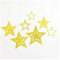 Yurosiay Glitzer Sterne zum Aufhängen 7er Set Aushöhlen Glitzernder Papiersterne Deko Groß Hängedeko Stern Weihnachtsdeko Stern Sterne Aufhängen für Hochzeit Party Christbaum Deko Gold