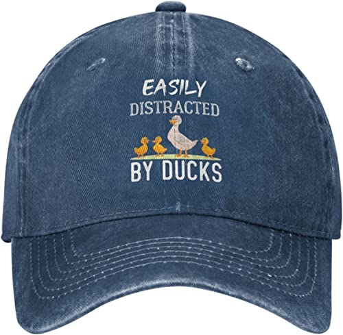 934 Herren Damen Basecap Enten Lassen Sich Leicht Von Enten Ablenken Distressed Basecap Reine Farbe Baseball Cap Vintage Snapback Kappe Für Golf Draussen Wander