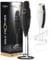 Milk Frother Matte Black - Coffee Frother Handheld with Electric Whisk - 19000 rpm - Book Recipes and Stainless Steel Stand Included - Hand Mixer Electric (Matte Black Onyx)