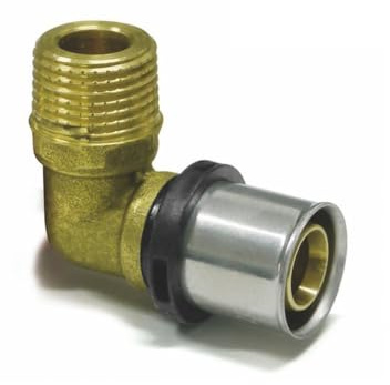 Pressfitting 90° Winkel - Bogen + Außengewinde, Größe 26x3 - Gewinde 1