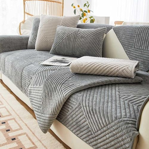 Cugzue Sofabezug Ecksofa L Form, Couch Überzug U Form, 1 2 3 4 Sitzer Sofa Überzug Samt, Sofaüberwurf Sofaschoner rutschfest, Pets Dog Sofa Überwurf Sofaschutz,#5-45x45cmpillowcase